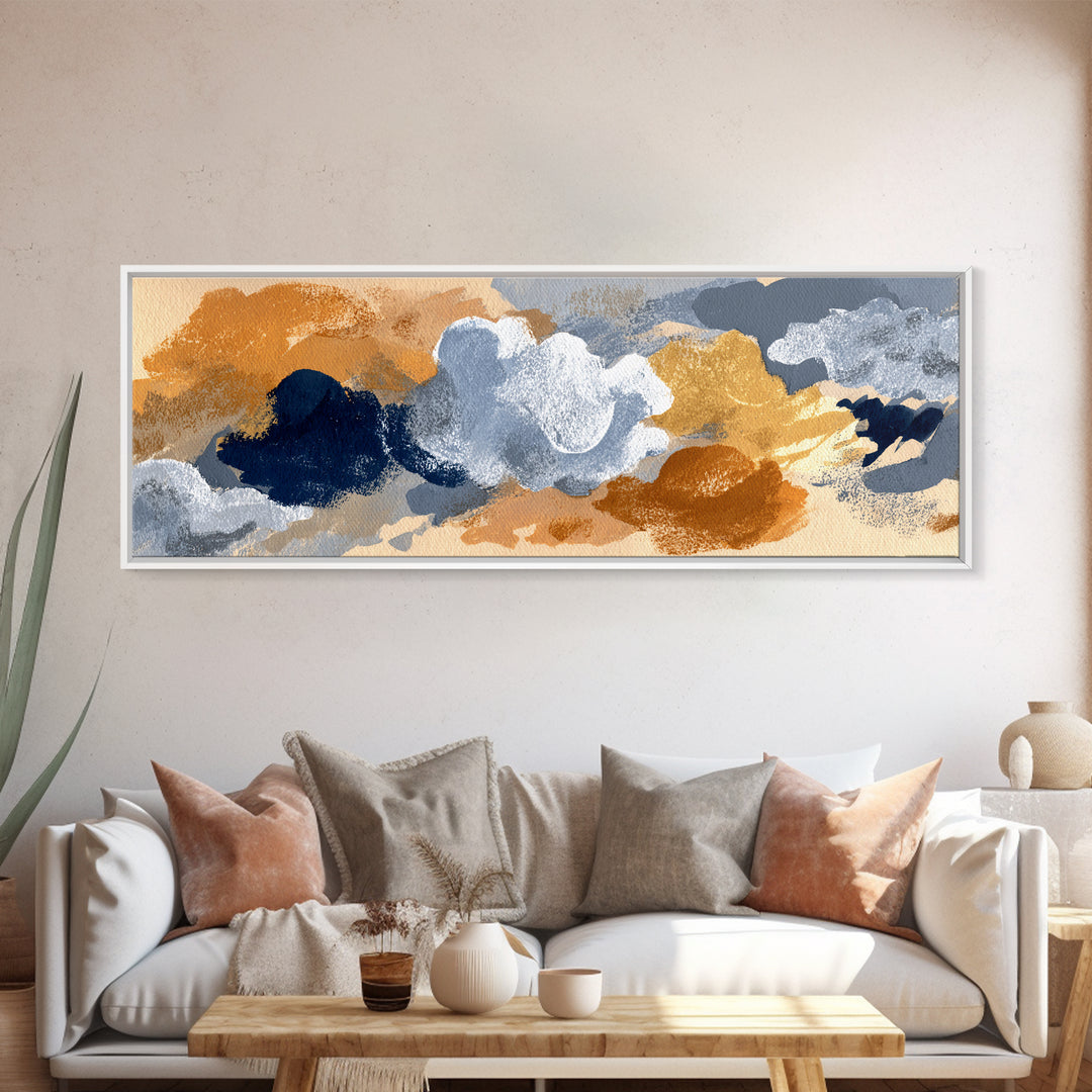 Small Cloud Study Canvas Print, Minimalist Art, Modern Art, Living Room Decor, Oil Painting, Minimal, Minimalist Decor, MIN-3x1-85