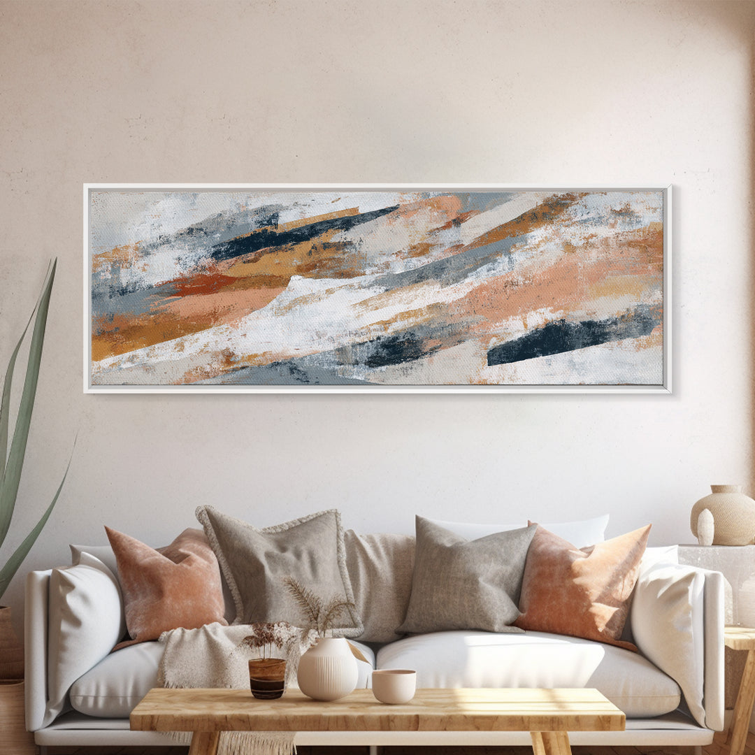 Calm Rectangle Composition Canvas Print, Minimalist Art, Wall Art, Living Room Decor, Oil Painting, Minimal, Large Wall Art, MIN-3x1-88