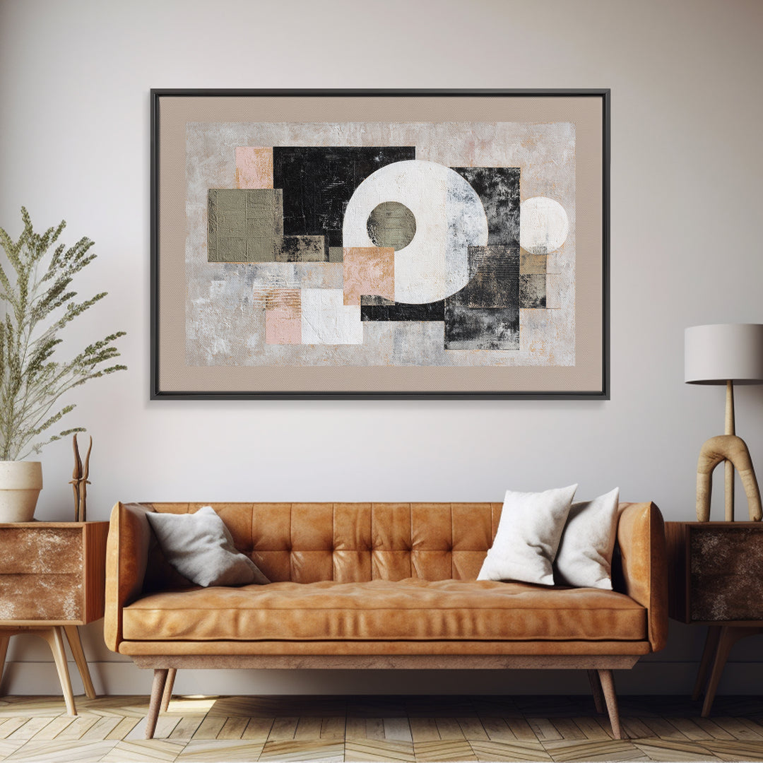 Monochrome Arch and Shadow Composition Canvas Print, Minimalist Art, Boho Wall Art, Living Room Decor, Fine Art, Minimal, MIN-3x2-12