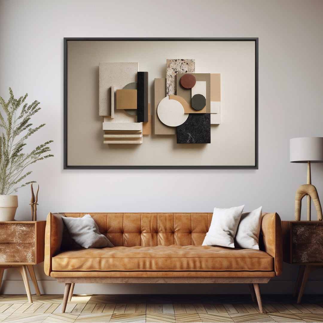 Quiet Stone Stack Framed Canvas Print, Minimalist Art, Printable Art, Living Room Decor, Abstract Art, Minimal, Neutral Decor, MIN-3x2-15