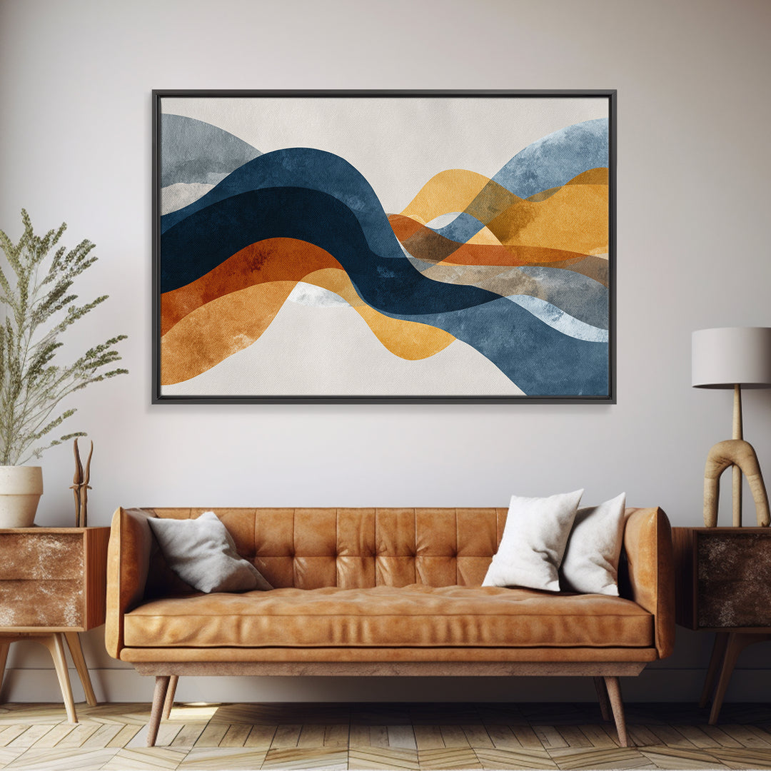 Minimal Abstract Wave Line Canvas Print, Minimalist Art, Unique Wall Art, Living Room Decor, Abstract Art, Minimal, MIN-3x2-17