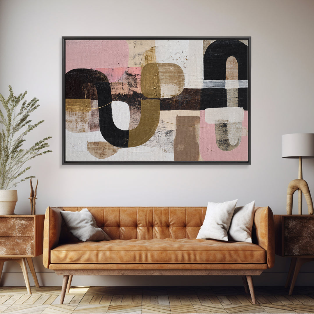 Single Gold Line Curve on Charcoal Canvas Print, Minimalist Art, Japanese Wall Art, Living Room Decor, Abstract Art, Minimal, MIN-3x2-21