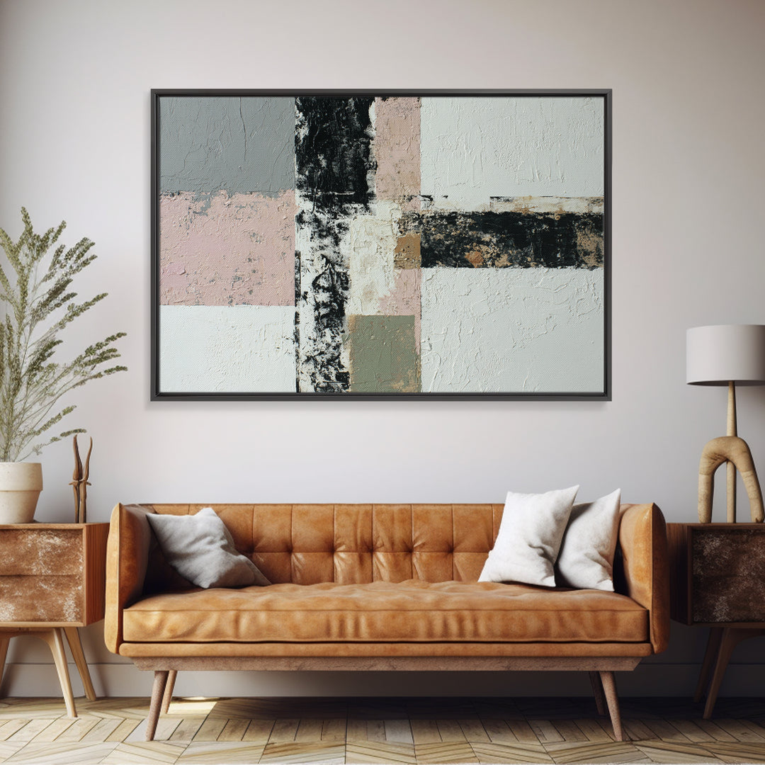 Black and White Cactus Silhouette Framed Canvas Print, Minimalist Art, Japanese Wall Art, Living Room Decor, Fine Art, Minimal, MIN-3x2-24