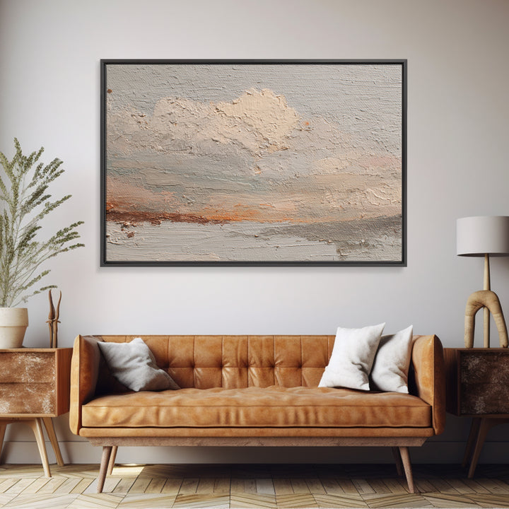 Small Cloud Study Framed Canvas Print, Minimalist Art, Modern Wall Art, Living Room Decor, Abstract Art, Minimal, MIN-3x2-25