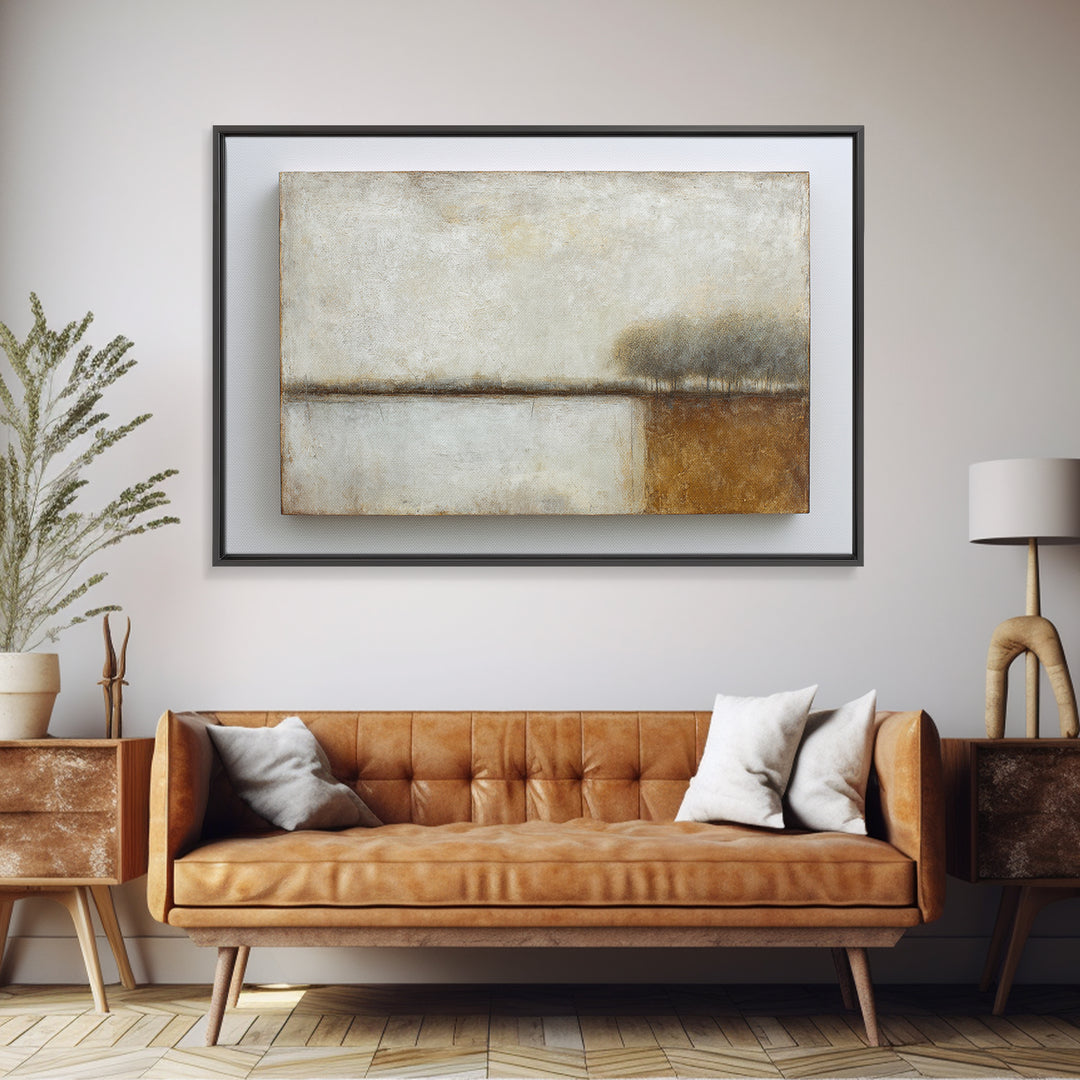 Calm Rectangle Composition Framed Canvas Print, Minimalist Art, Living Room Decor, Minimal, Modern Decor, Fine Art Print, MIN-3x2-28