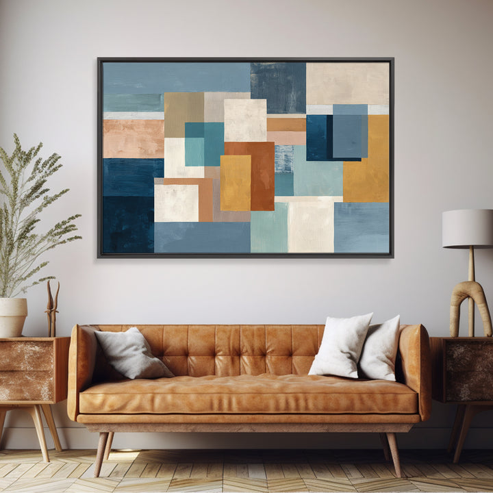 Calm Rectangle Composition Canvas Print, Minimalist Art, Boho, Living Room Decor, Oil Painting, Minimal, Abstract Painting, MIN-3x2-4