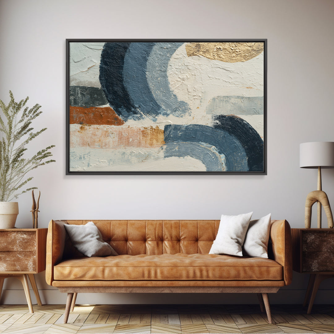 Minimal Abstract Wave Line Framed Canvas Print, Minimalist Art, Minimalist Wall Art, Living Room Decor, Abstract Art, Minimal, MIN-3x2-41