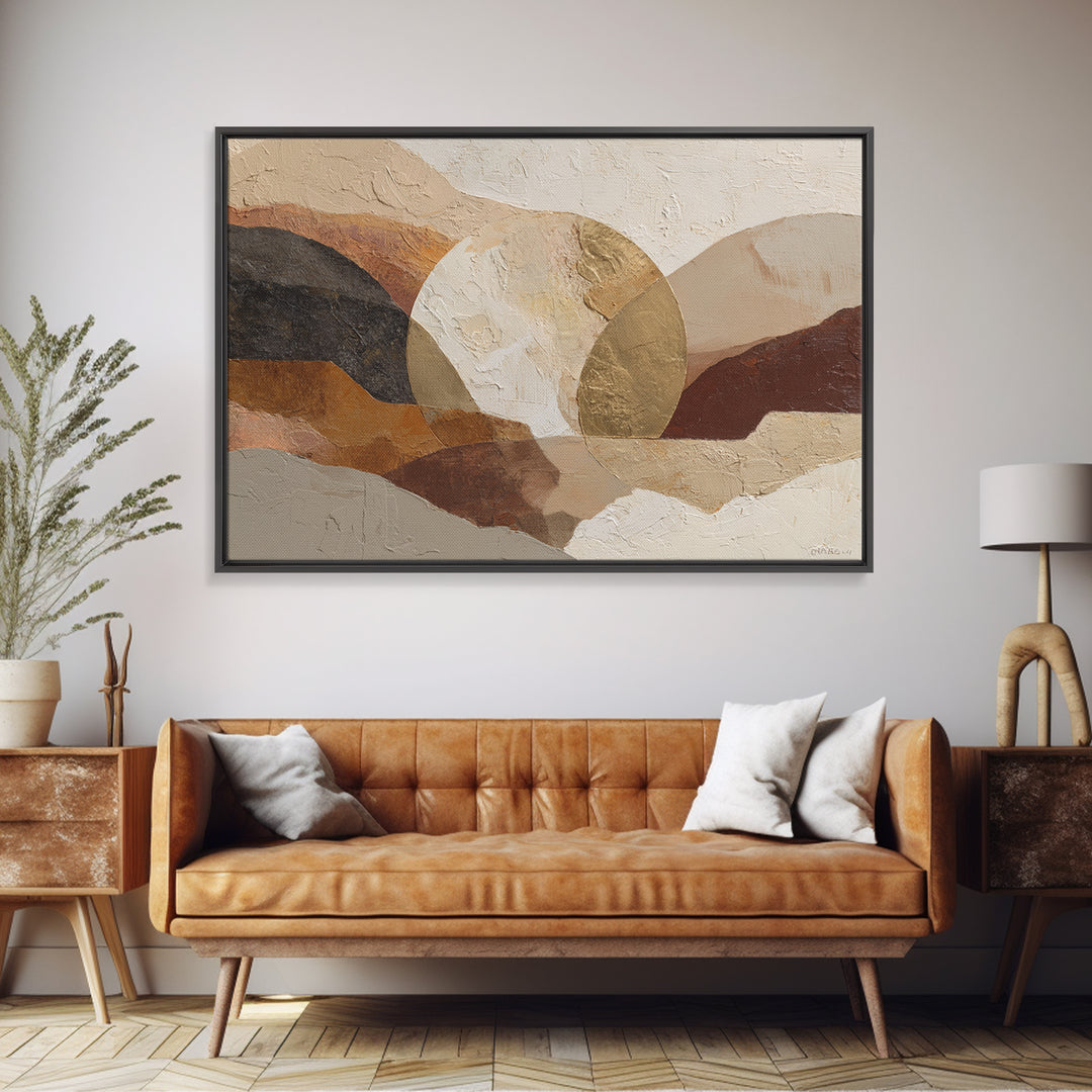 Two Overlapping Organic Shapes Framed Canvas Print, Minimalist Art, Art Prints, Living Room Decor, Fine Art, Minimal, MIN-3x2-47