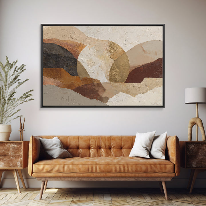 Two Overlapping Organic Shapes Framed Canvas Print, Minimalist Art, Art Prints, Living Room Decor, Fine Art, Minimal, MIN-3x2-47