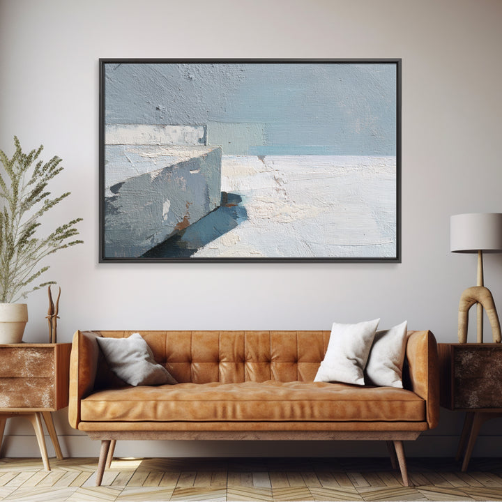 Quiet Stone Stack Framed Canvas Print, Minimalist Art, Boho Wall Art, Living Room Decor, Fine Art, Minimal, Statement Artwork, MIN-3x2-63