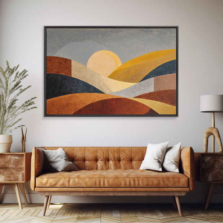 Simple Geometric Sun Canvas Print, Minimalist Art, Living Room Decor, Abstract Art, Minimal, Abstract Wall Art, MIN-3x2-67
