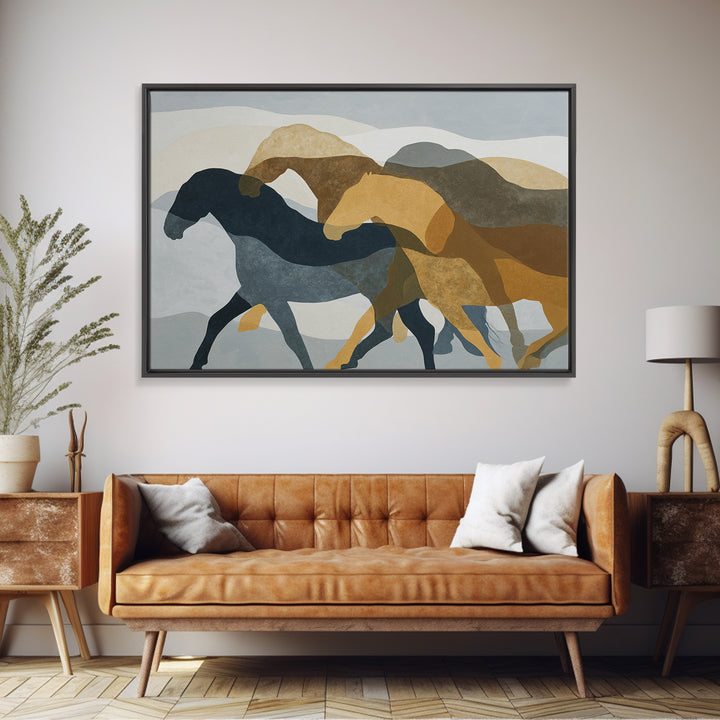 Minimal Horse Contour Framed Canvas Print, Minimalist Art, Living Room Decor, Fine Art, Minimal, Modern Decor, Fine Art Print, MIN-3x2-70