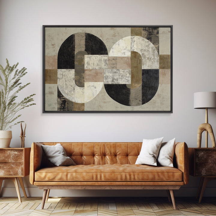Two Overlapping Organic Shapes Framed Canvas Print, Minimalist Art, Minimalist Wall Art, Living Room Decor, Abstract Art, MIN-3x2-71