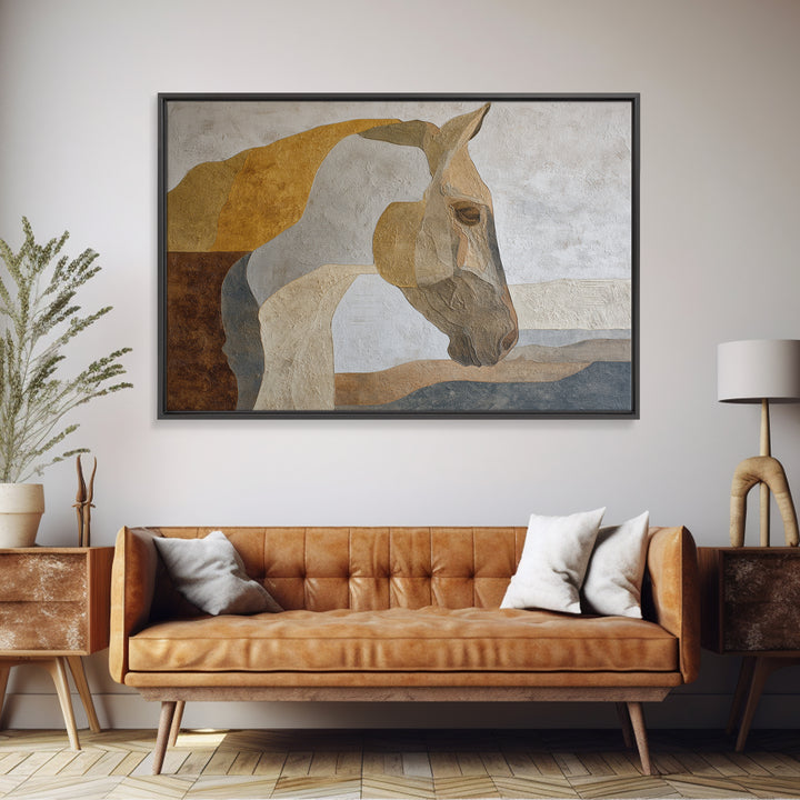 Minimal Horse Contour Canvas Print, Minimalist Art, Modern Wall Art, Living Room Decor, Abstract Art, Minimal, MIN-3x2-94