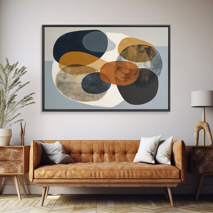 Two Overlapping Organic Shapes Framed Canvas Print, Minimalist Art, Printables, Living Room Decor, Abstract Art, Minimal, MIN-3x2-95
