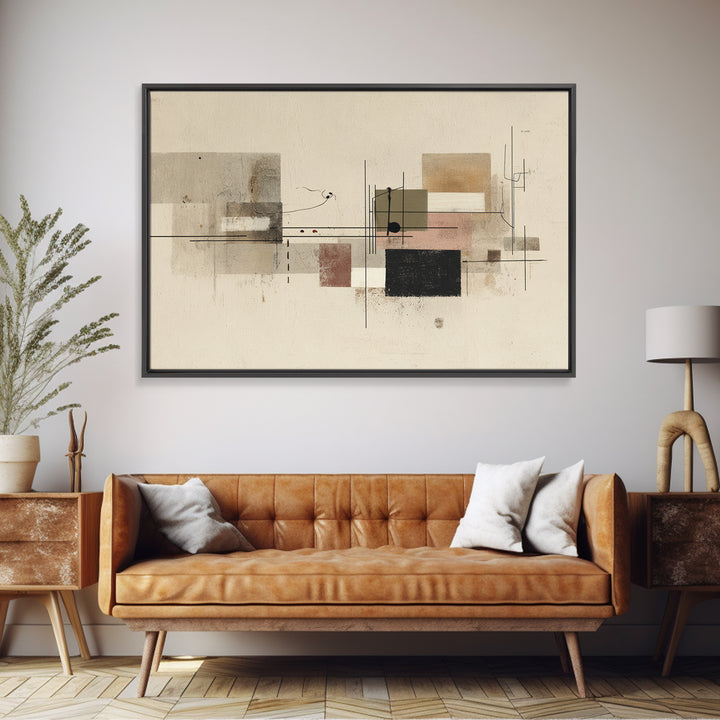 Minimal Cat Line Drawing Framed Canvas Print, Minimalist Art, Digital Wall Art, Living Room Decor, Abstract Art, Minimal, MIN-3x2-99