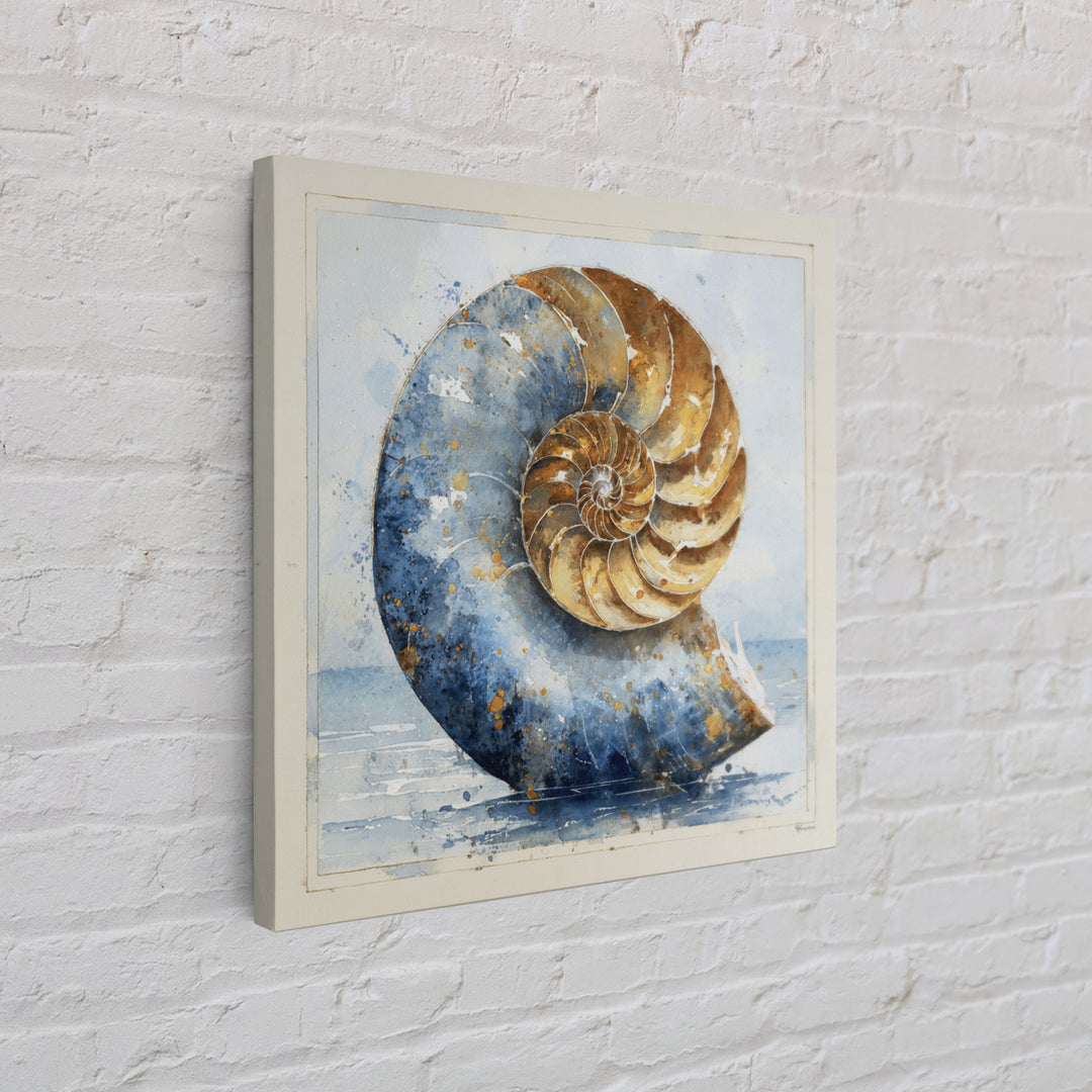 Nautilus Shell Study Canvas Print, Marine Life Art, Beach House Decor, Living Room Decor, Fine Art, Marine, Tropical Wall Art, MLA-1x1-35