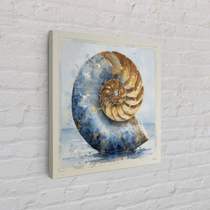 Nautilus Shell Study Canvas Print, Marine Life Art, Beach House Decor, Living Room Decor, Fine Art, Marine, Tropical Wall Art, MLA-1x1-35