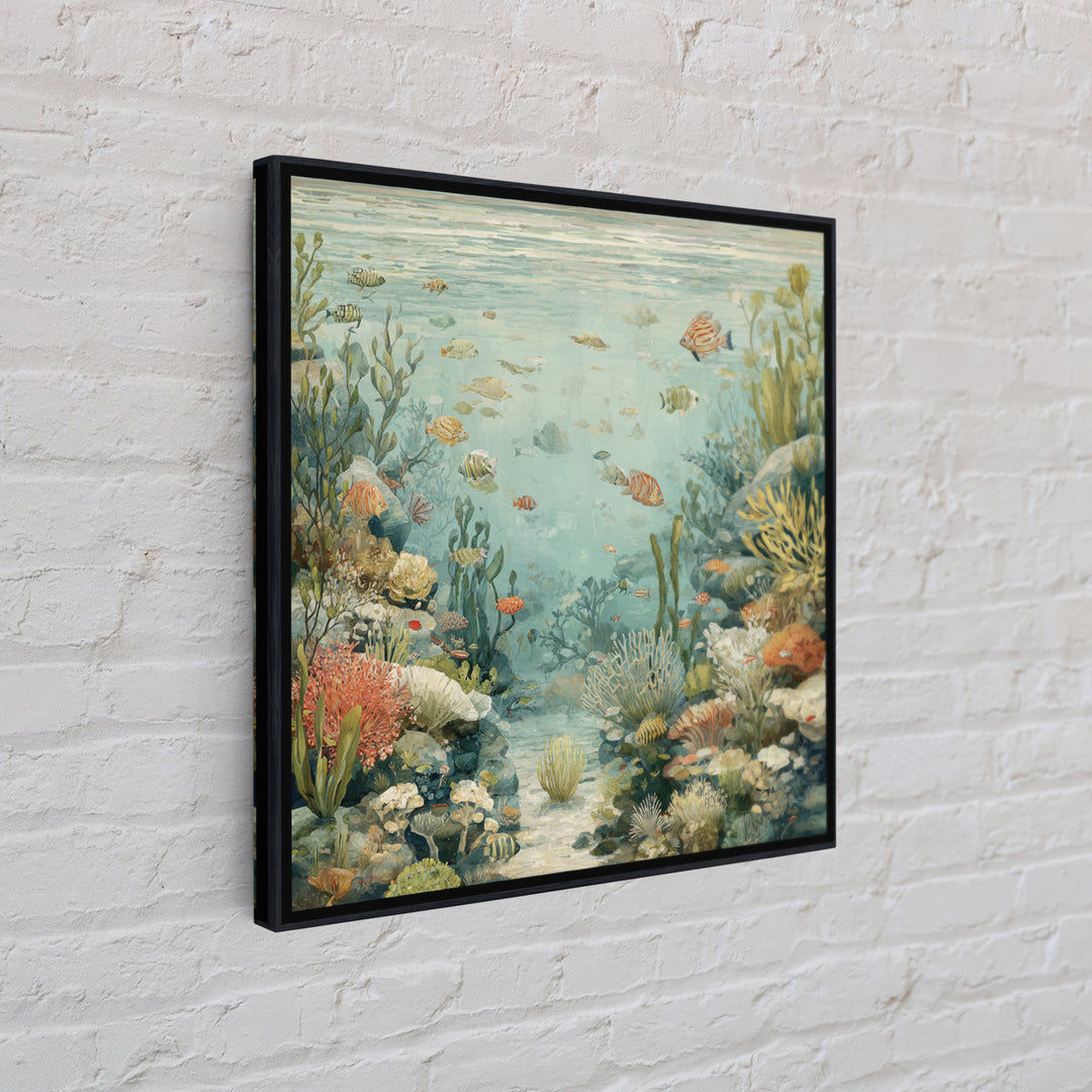 Coral Reef Panorama Canvas Print, Marine Life Art, Handmade Art, Living Room Decor, Fine Art, Marine, Textured Painting, MLA-1x1-81