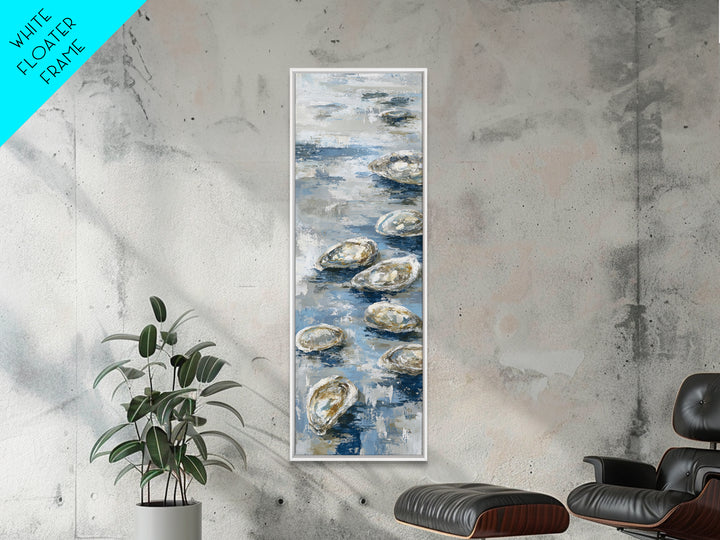 Oyster Shells with Pearly Highlights Canvas Print, Marine Life Art, Surf Poster, Living Room Decor, Fine Art, Marine, MLA-1x3-10