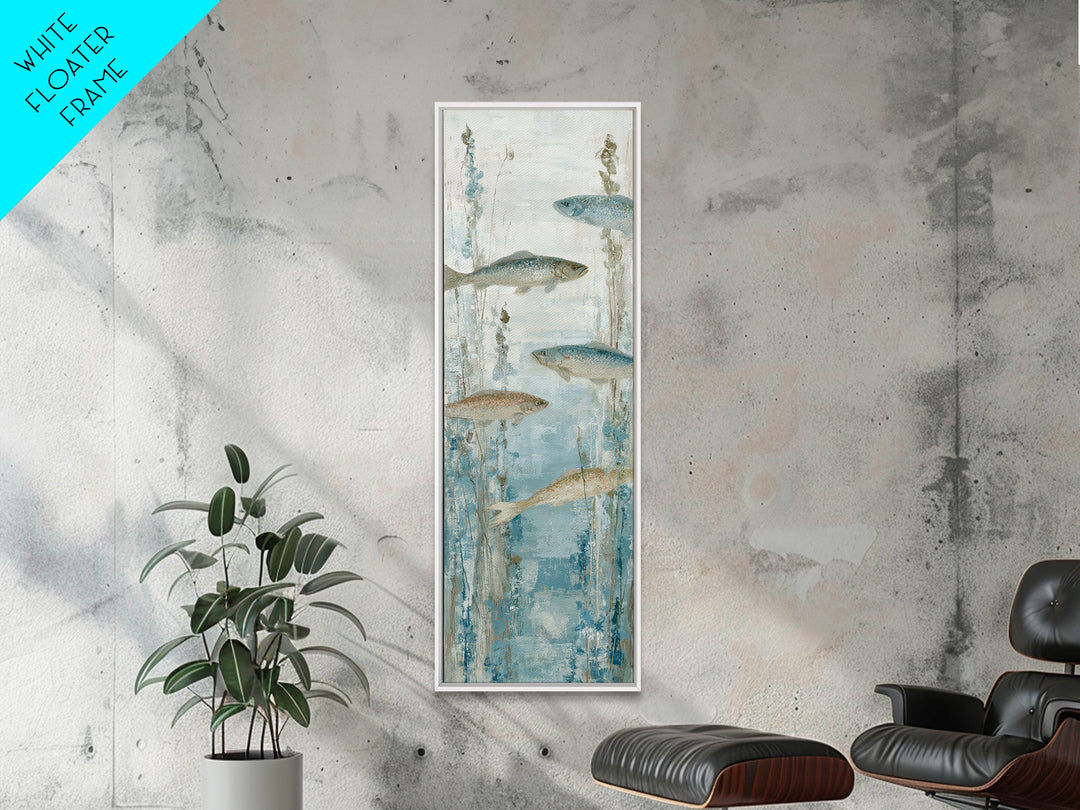 Koi Like Marine Fish Canvas Print, Marine Life Art, Modern, Living Room Decor, Fine Art, Marine, Statement Artwork, Boho Decor, MLA-1x3-28