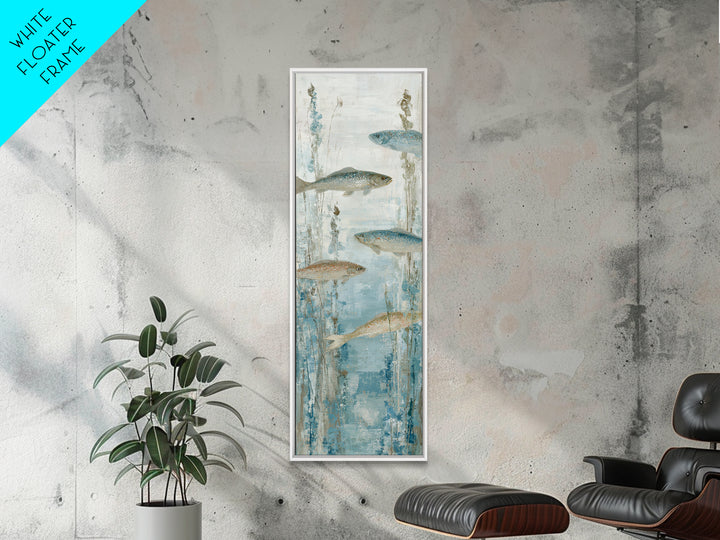 Koi Like Marine Fish Canvas Print, Marine Life Art, Modern, Living Room Decor, Fine Art, Marine, Statement Artwork, Boho Decor, MLA-1x3-28