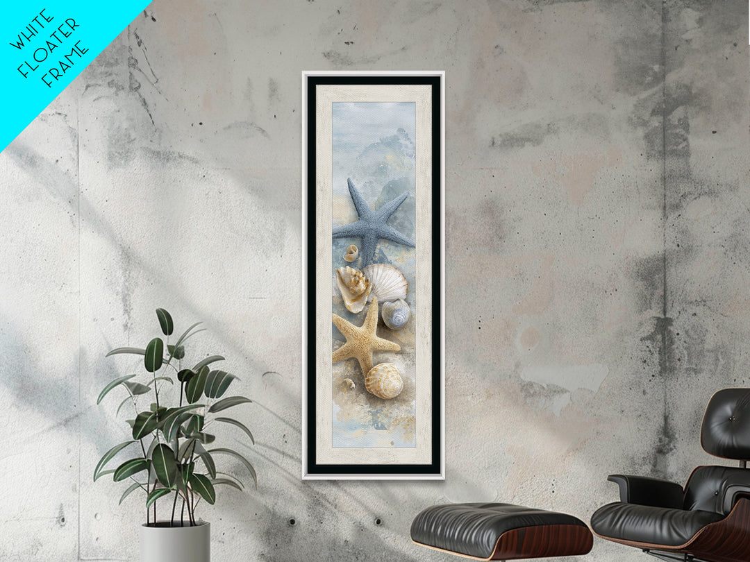 Starfish and Shells Natural Specimen Layout Canvas Print, Marine Life Art, Fine Art Print, Living Room Decor, Fine Art, Marine, MLA-1x3-73