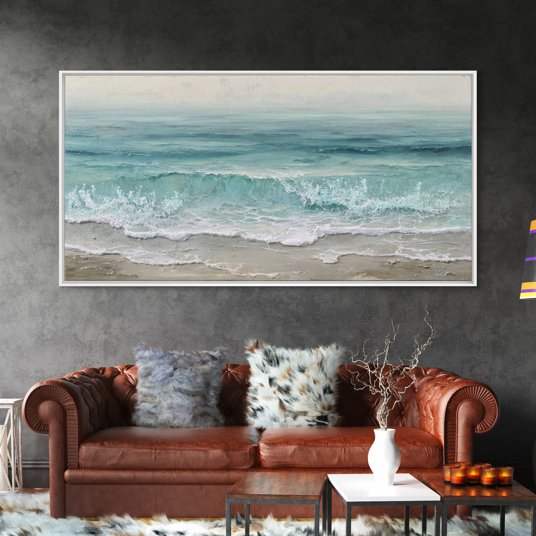 Orca Beneath Northern Lights Framed Canvas Print, Marine Life Art, Ocean Prints, Living Room Decor, Fine Art, Marine, MLA-2x1-100