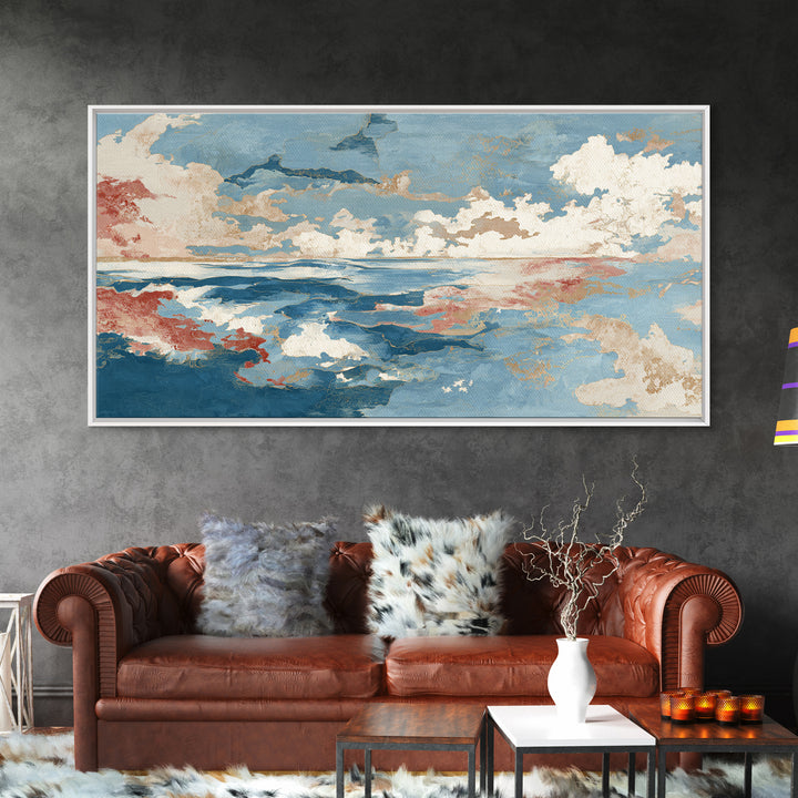 Lobster in Bold Coastal Red Palette Framed Canvas Print, Marine Life Art, Boho Decor, Living Room Decor, Oil Painting, Marine, MLA-2x1-35