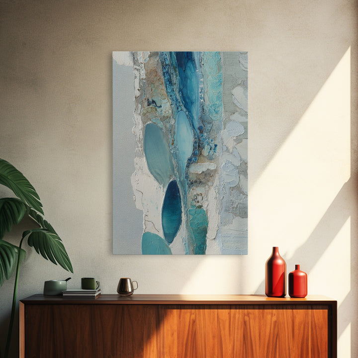 Squid in a Mysterious Midnight Sea Framed Canvas Print, Marine Life Art, Modern Art Print, Living Room Decor, Fine Art, Marine, MLA-2x3-75