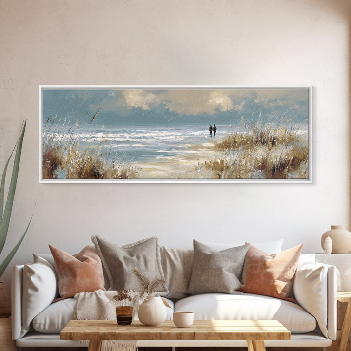 Seahorse Pair Among Sea Grass Canvas Print, Marine Life Art, Coastal Decor, Living Room Decor, Fine Art, Marine, Fish Art, MLA-3x1-21