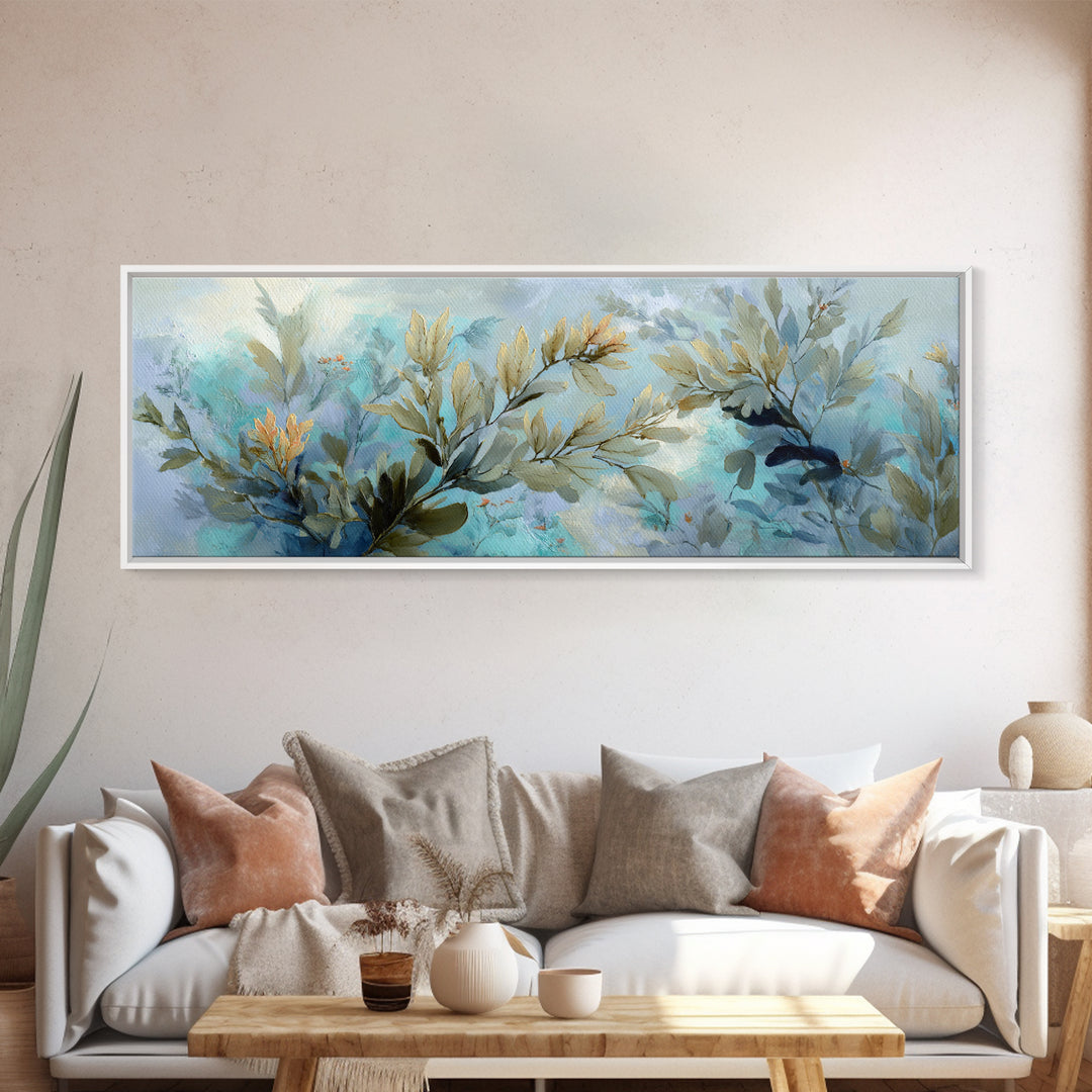 Sea Dragon Drifting Among Kelp Framed Canvas Print, Marine Life Art, Beach Prints, Living Room Decor, Fine Art, Marine, MLA-3x1-81