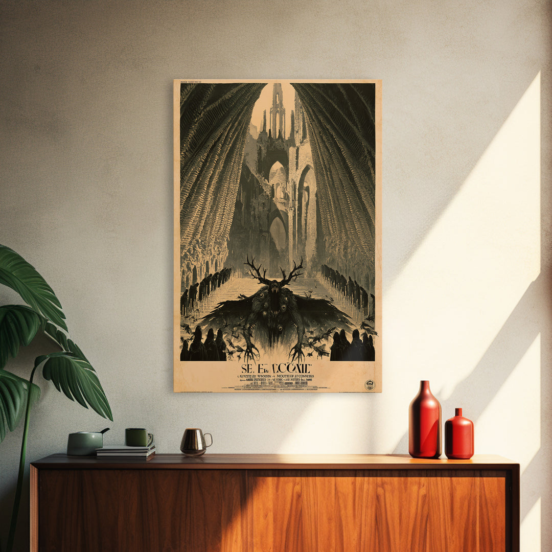 The Saint With A Mouth Of Crows, French Horror Film Poster, Retro Gothic Cinema Art, Vintage Halloween Wall Art, Framed Canvas Print