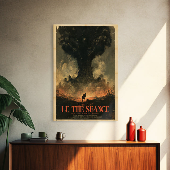 The Last Guest At The Winter Seance, French Horror Film Poster, Retro Gothic Cinema Art, Vintage Halloween Wall Art, Framed Canvas Print