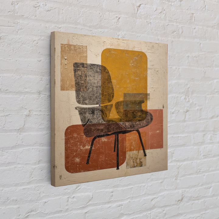 Eames Era Chair Silhouette as Graphic Art Canvas Print, Midcentury Modern Art, Minimalist Wall Art, Living Room Decor, Retro, MMA-1x1-100