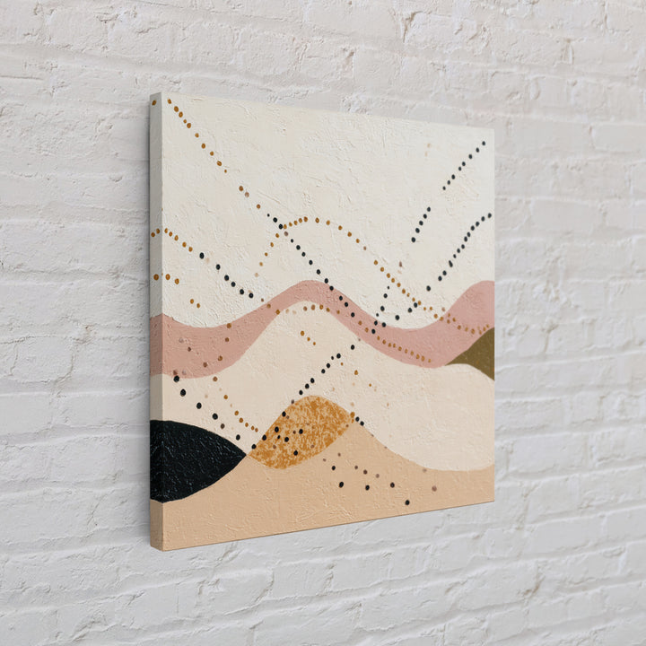 Minimal Mountain Scene Framed Canvas Print, Midcentury Modern Art, Abstract Wall Art, Living Room Decor, Watercolor Art, Retro, MMA-1x1-39