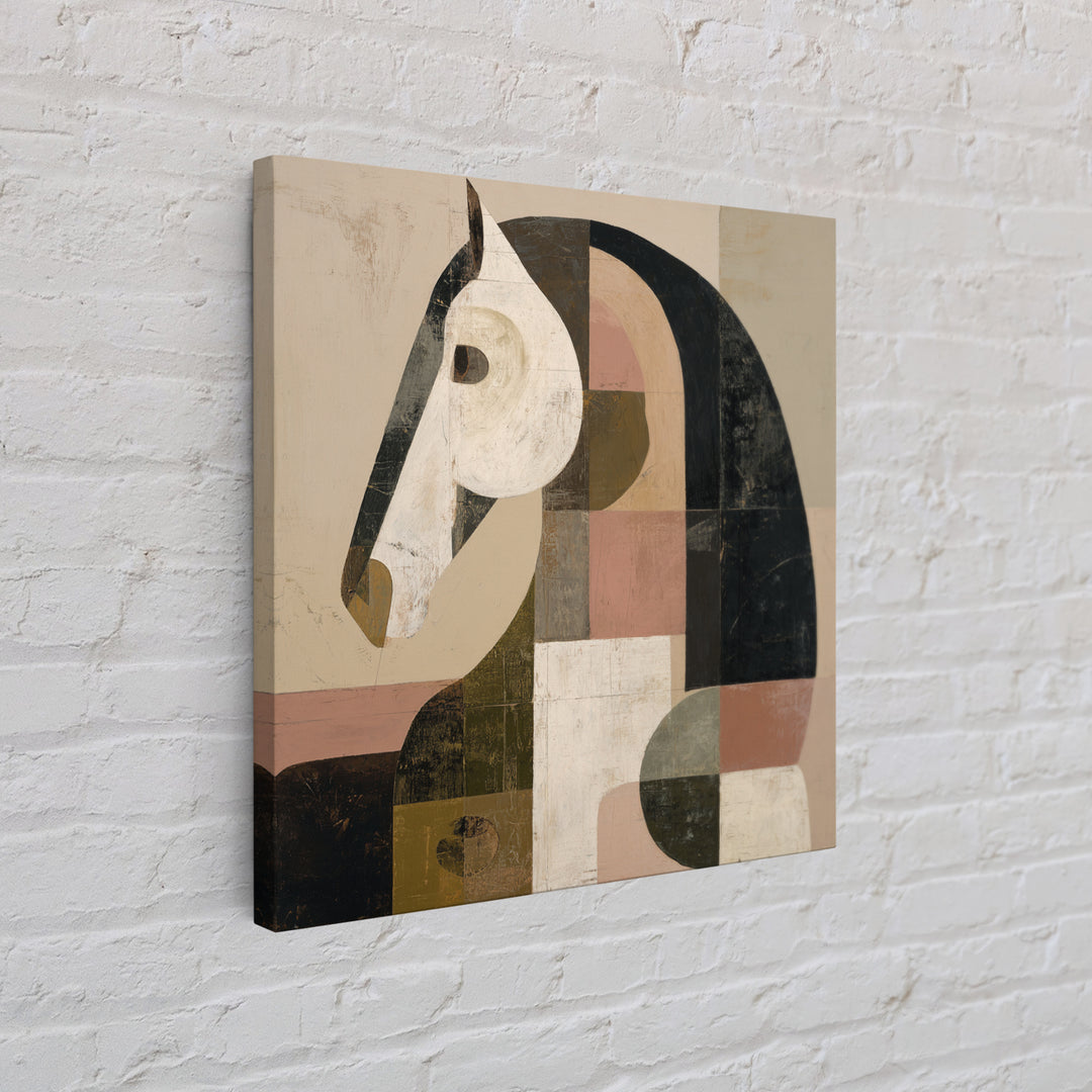 Mid Century Horse Framed Canvas Print, Midcentury Modern Art, Modern Decor, Living Room Decor, Fine Art, Retro, Poster, MMA-1x1-67