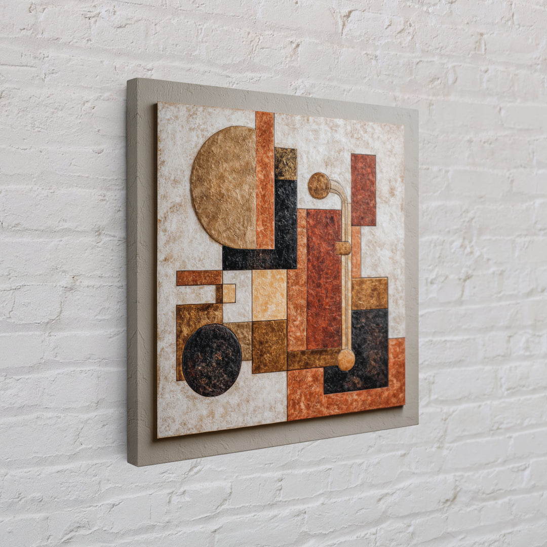 Jazz Musician in Angular Mid Century Style Canvas Print, Midcentury Modern Art, Statement Artwork, Living Room Decor, Retro, MMA-1x1-9