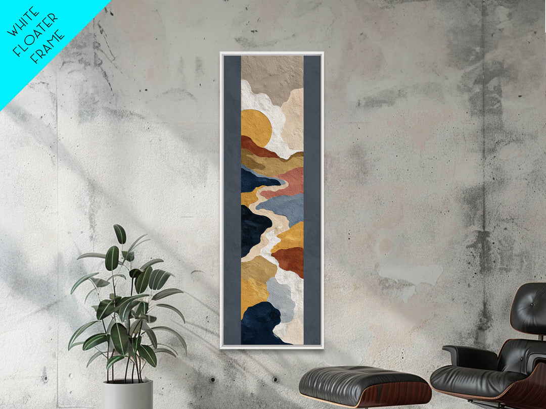 Large Sun and Hill Shapes Canvas Print, Midcentury Modern Art, Poster, Living Room Decor, Retro, Art Deco, Original Art, MMA-1x3-17