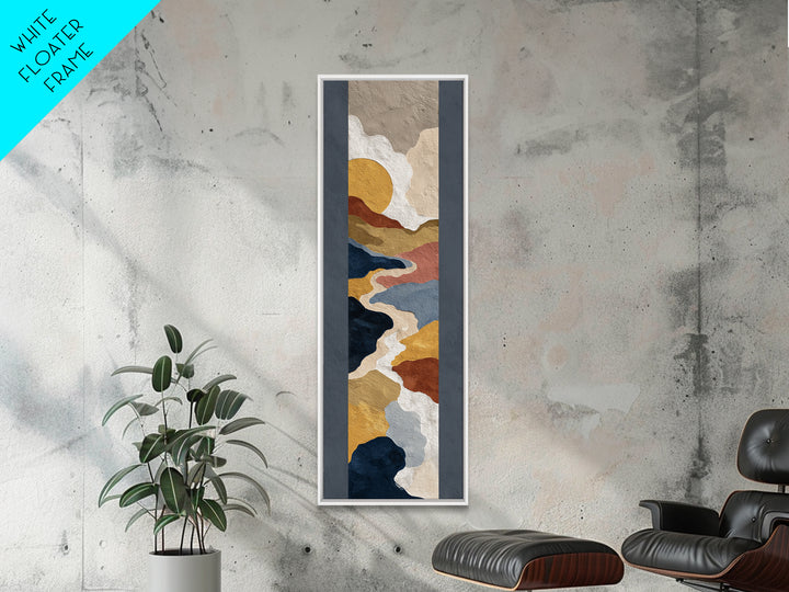 Large Sun and Hill Shapes Canvas Print, Midcentury Modern Art, Poster, Living Room Decor, Retro, Art Deco, Original Art, MMA-1x3-17