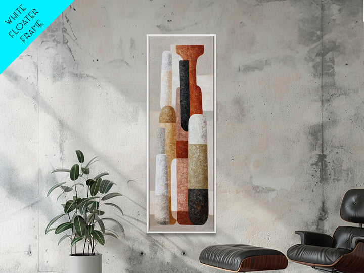 Retro Cocktail Glasses Framed Canvas Print, Midcentury Modern Art, Luxury Decor, Living Room Decor, Abstract Art, Retro, MMA-1x3-66