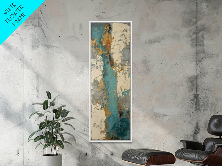 Teal Sofa Era Abstract Pattern Without Furniture Canvas Print, Midcentury Modern Art, Digital Print, Living Room Decor, Retro, MMA-1x3-84