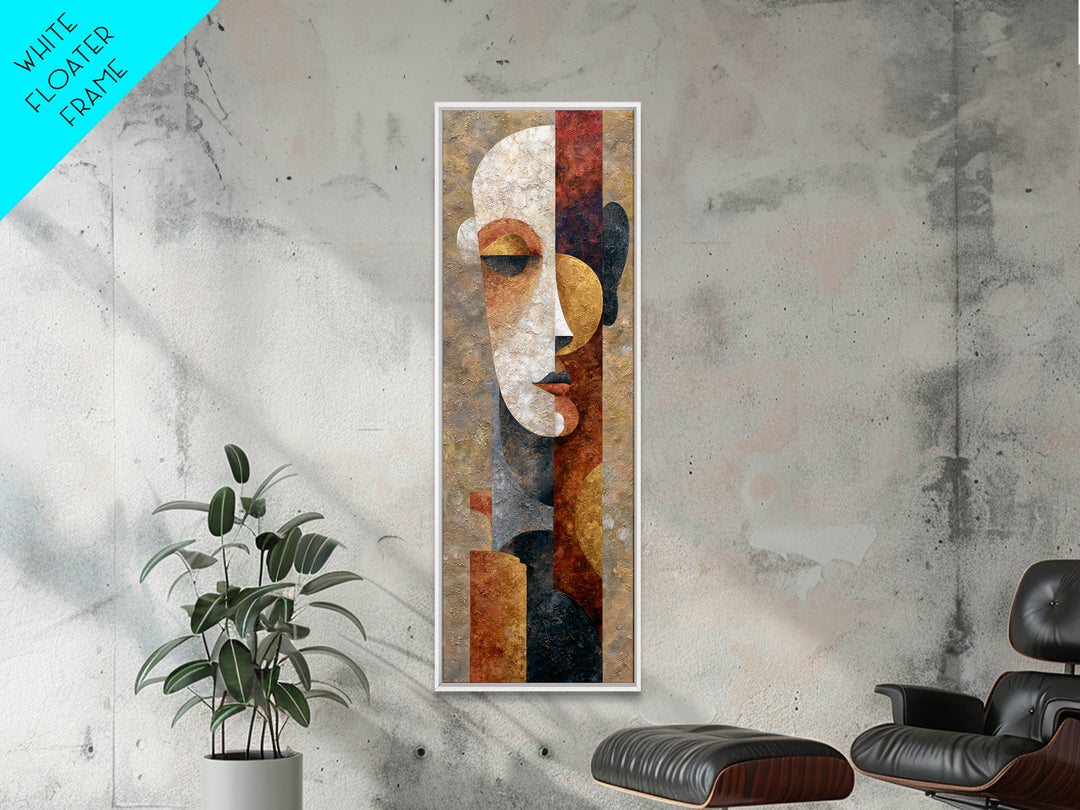 Mod Female Portrait Framed Canvas Print, Midcentury Modern Art, Boho Decor, Living Room Decor, Fine Art, Retro, Wall Decor, MMA-1x3-91