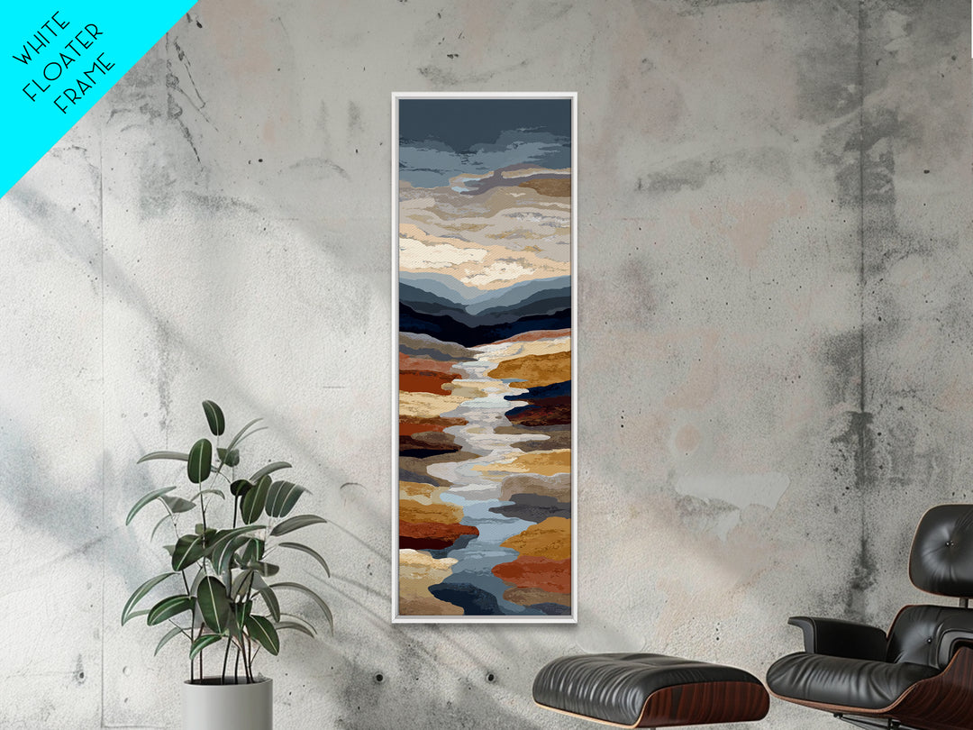 Desert Landscape Reduced to Color Blocks Canvas Print, Midcentury Modern Art, Living Room Wall Art, Living Room Decor, Retro, MMA-1x3-92