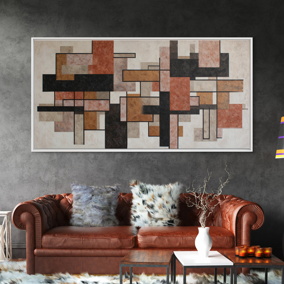 Atomic Starburst Pattern Canvas Print, Midcentury Modern Art, Textured Painting, Living Room Decor, Retro, Digital Art, MMA-2x1-22