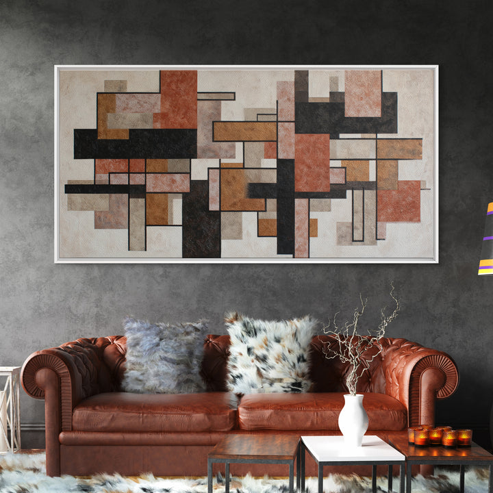 Atomic Starburst Pattern Canvas Print, Midcentury Modern Art, Textured Painting, Living Room Decor, Retro, Digital Art, MMA-2x1-22