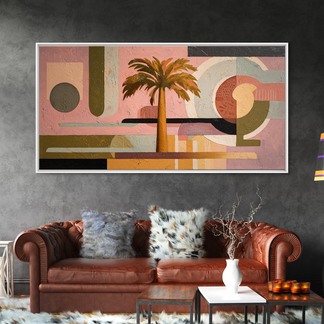 Stylized Palm Tree Canvas Print, Midcentury Modern Art, Printable Wall Art, Living Room Decor, Fine Art, Retro, Modern Wall Art, MMA-2x1-61