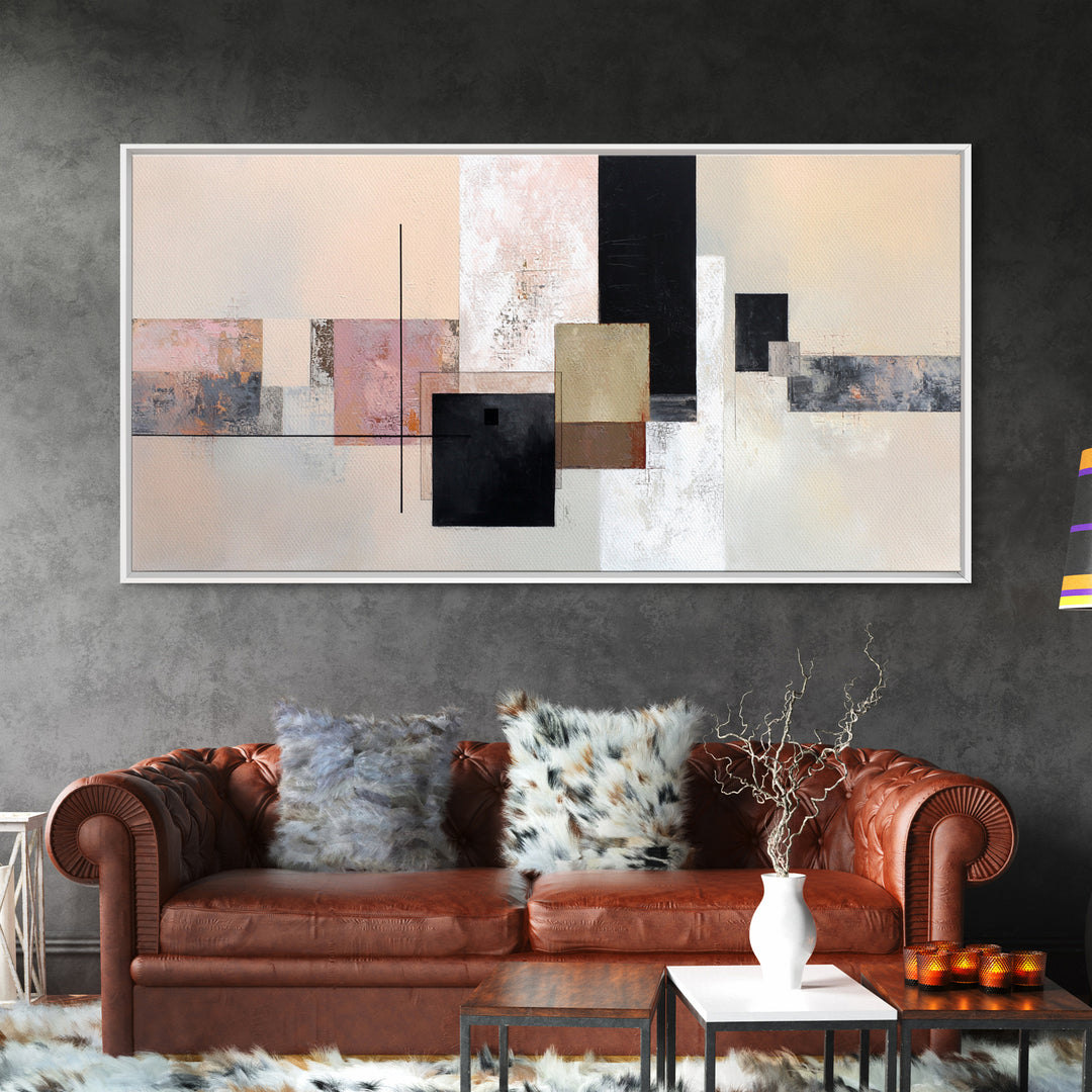 Sunburst Clock Composition Canvas Print, Midcentury Modern Art, Digital Print, Living Room Decor, Retro, Minimalist Wall Art, MMA-2x1-89