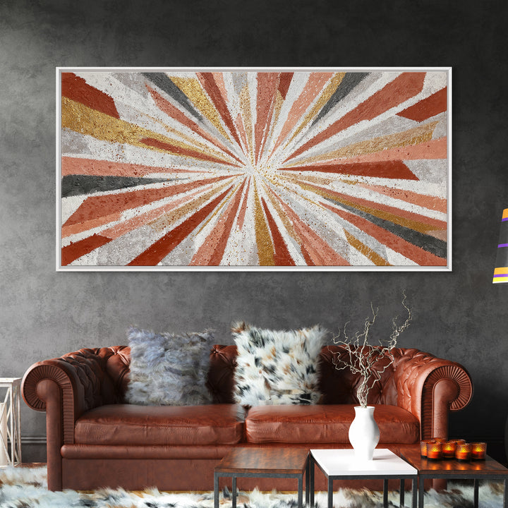 Atomic Starburst Pattern Canvas Print, Midcentury Modern Art, Art Print, Living Room Decor, Fine Art, Retro, Abstract Wall Art, MMA-2x1-94