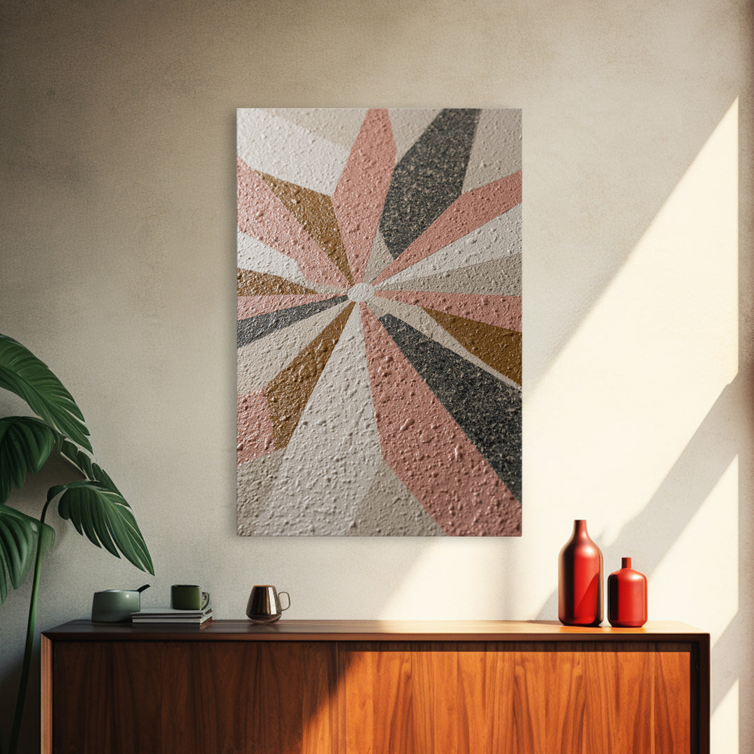 Atomic Starburst Pattern Framed Canvas Print, Midcentury Modern Art, Wall Decor, Living Room Decor, Fine Art, Retro, MMA-2x3-34